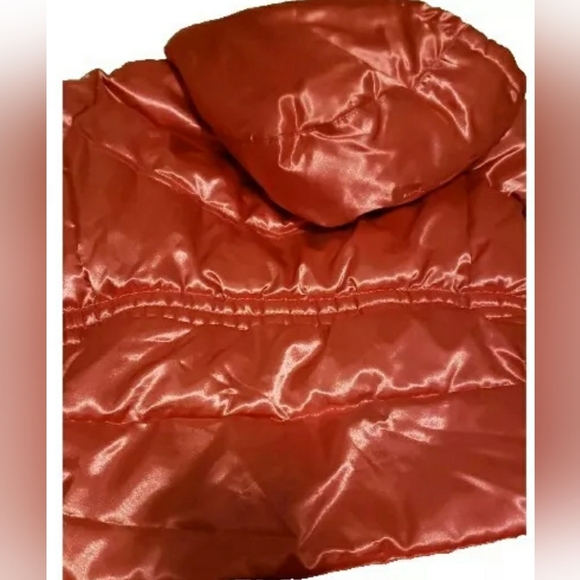 Faded Glory Girls S 6-6x Hooded Pink Shiny Puffer CoatPockets Attached InnerCuff - Picture 5 of 7